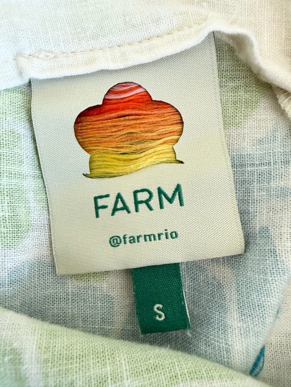 FARM Rio Colorful Tropical Pineapple Graphic Linen Blend Strappy Maxi Dress S - Picture 13 of 16